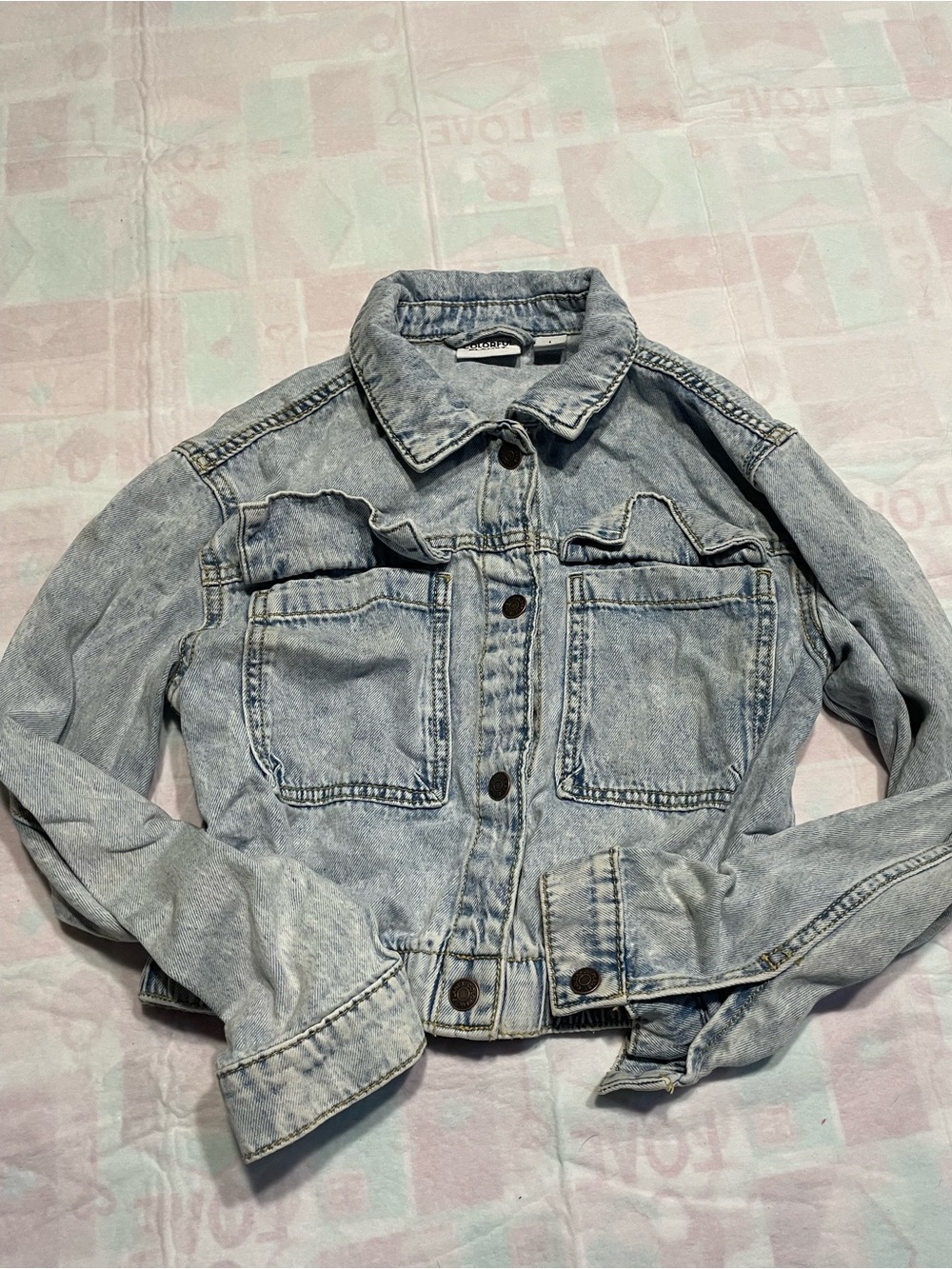 Girls Light Acid Wash Jean Jacket